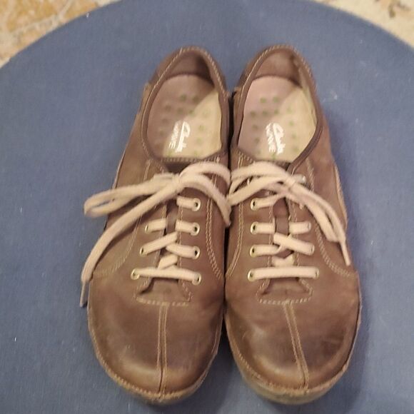 Clarks Wave Walk Womens Brown Leather Lace Up Comfort Shoes Size 8.5 W - Picture 6 of 10